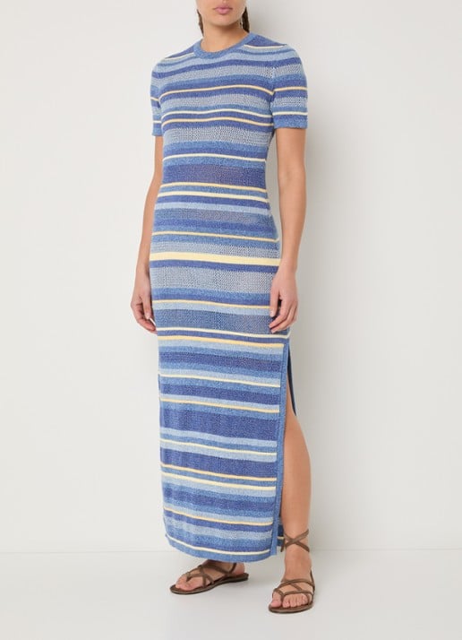 ba&sh Tonnie midi jurk met streepprint en split