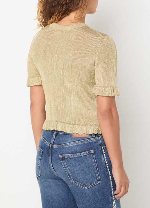 ba&sh Top met metallic finish - achterkant goud