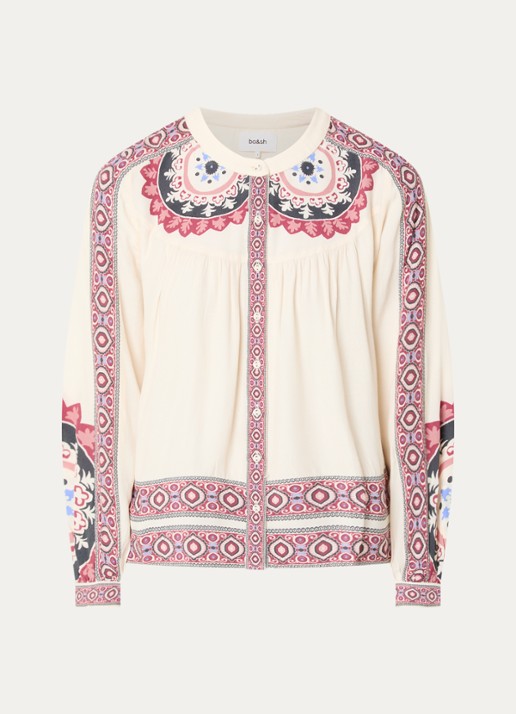 ba&sh Valda blouse met print - voorkant creme