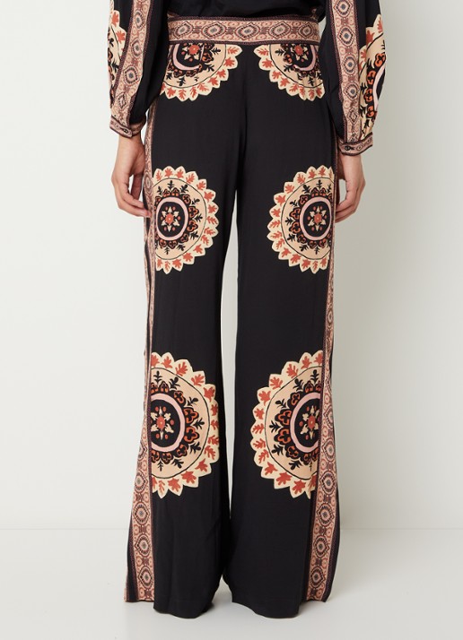 ba&sh Valla loose fit broek met bloemenprint - achterkant 4 zwart