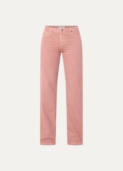 ba&sh Vana high waist straight leg jeans met gekleurde wassing - voorkant 4 zalmroze