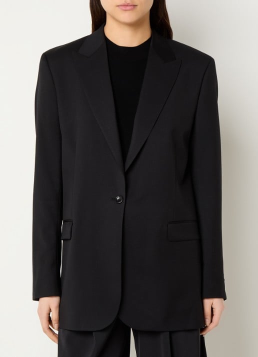 ba&sh Visha blazer van scheerwol met klepzakken - detail 4 zwart