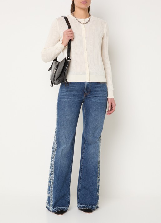 ba&sh Viviana fijngebreid vest met ronde hals - voorkant 6 creme