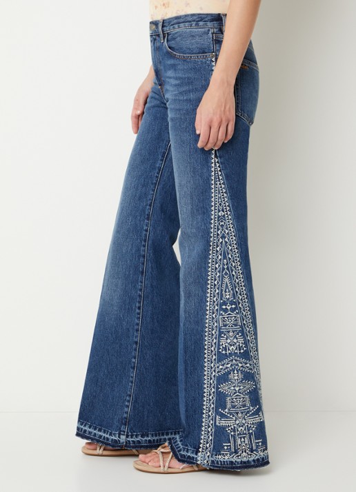 ba&sh Vivy low waist flared jeans met medium wassing - detail 4 indigo
