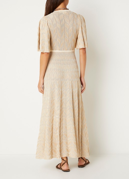 ba&sh Weena maxi wikkeljurk met lurex - achterkant 2 goud