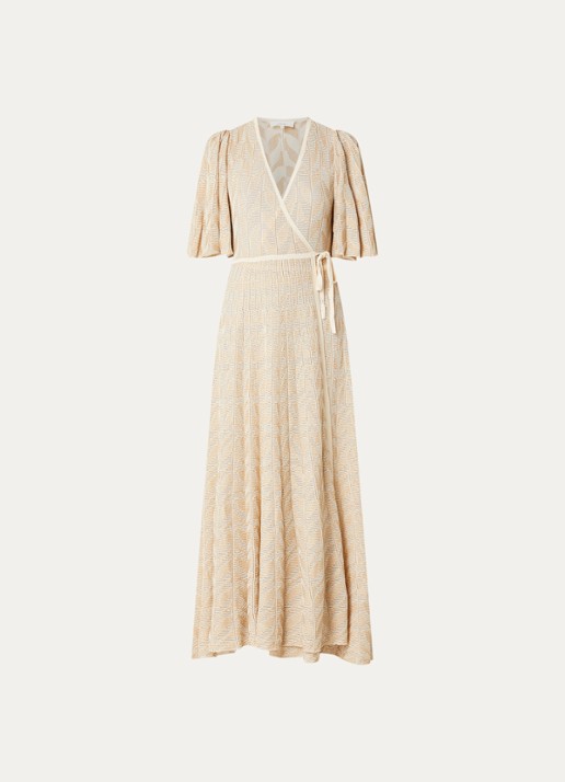 ba&sh Weena maxi wikkeljurk met lurex - voorkant 3 goud