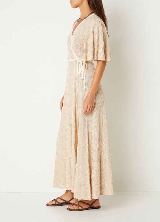 ba&sh Weena maxi wikkeljurk met lurex - voorkant 4 goud