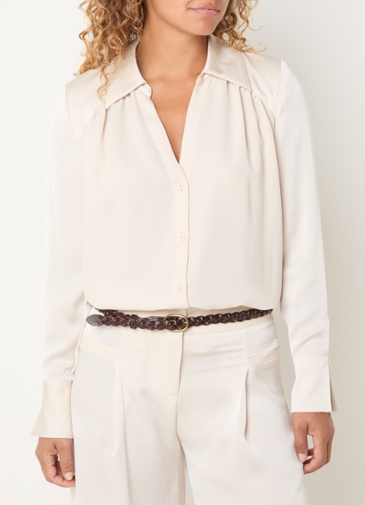 ba&sh Wilna blouse met V-hals - detail 3 creme