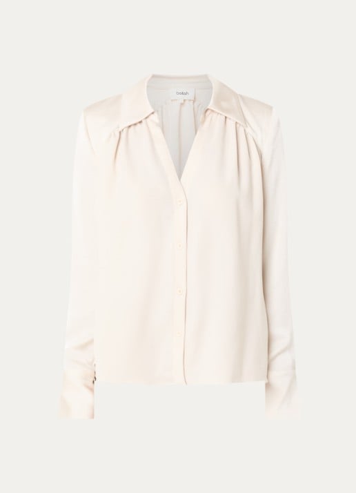 ba&sh Wilna blouse met V-hals - voorkant creme