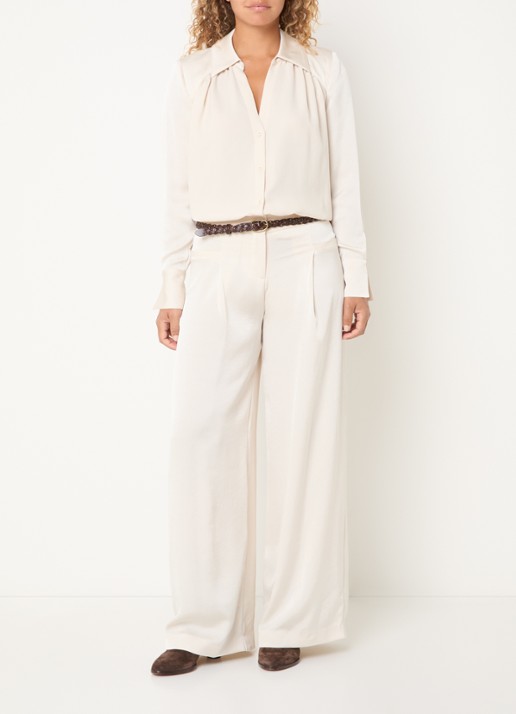 ba&sh Wilna blouse met V-hals - voorkant 2 creme
