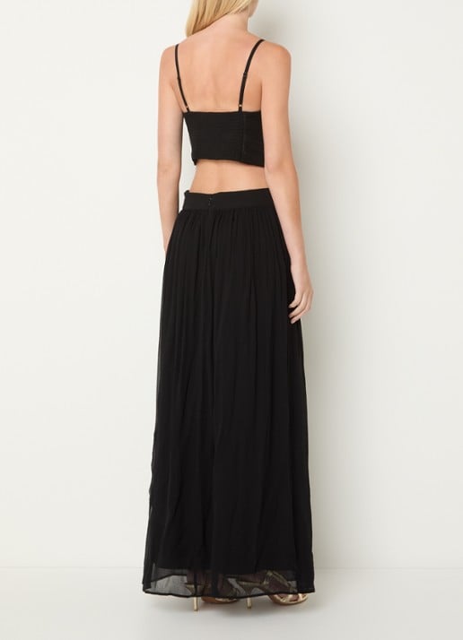 ba&sh Wira maxi rok met plooien - achterkant 3 zwart
