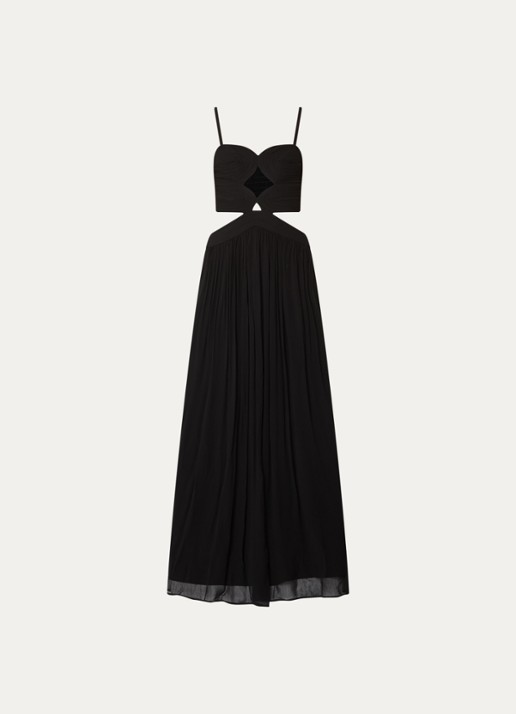ba&sh Wira maxi rok met plooien - voorkant zwart