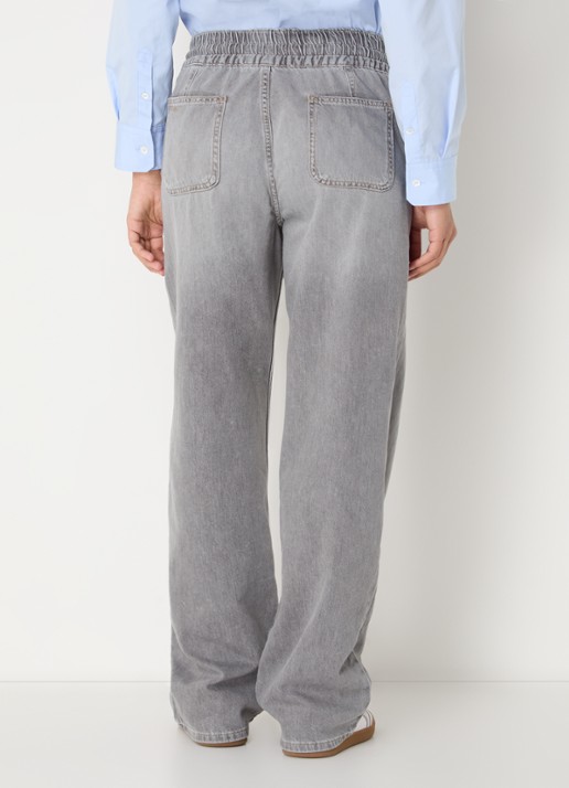 ba&sh Yima high waist straight leg jeans met gekleurde wassing - achterkant 3 grijs