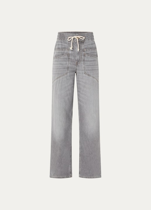 ba&sh Yima high waist straight leg jeans met gekleurde wassing - voorkant 4 grijs