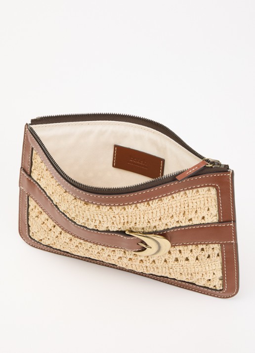 ba&sh YOUYOU handtas met gespdetail en details van kalfsleer - voorkant 2 bruin