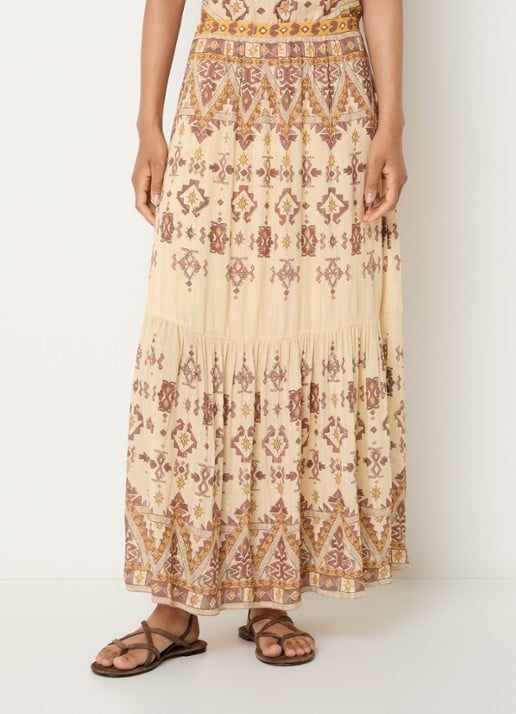 ba&sh Zaya maxi rok met lurex en print