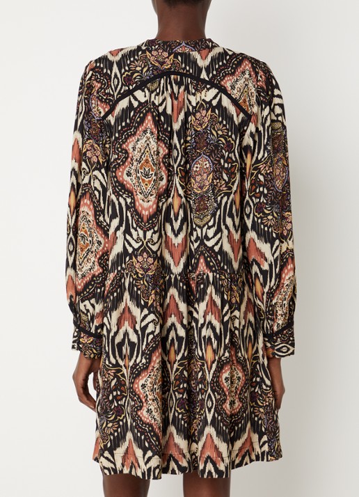ba&sh Zaza mini tuniekjurk met print - achterkant 2 zwart