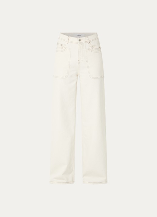 ba&sh Zoel high waist flared fit jeans met gekleurde wassing - voorkant 4 gebroken wit