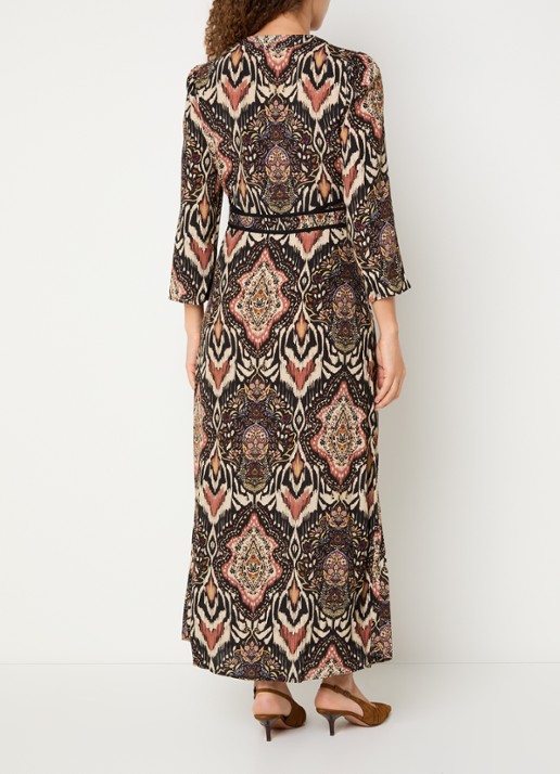 ba&sh Zonoa maxi jurk met print - achterkant zwart