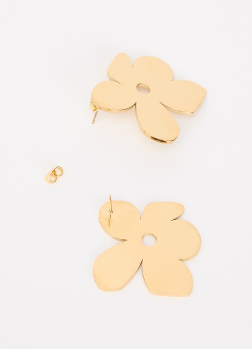 Babs The Label Petal oorstekers verguld - detail goud