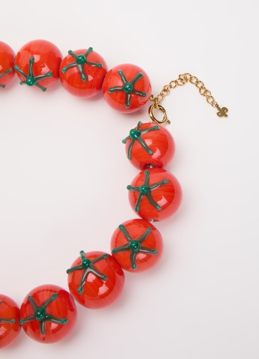 Babs The Label Pomodoro kralenketting verguld - detail 2 rood
