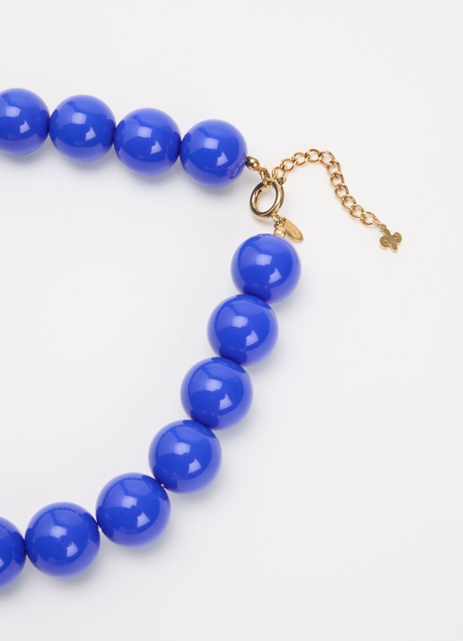 Babs The Label Royal Blue kralenketting verguld - detail 4 kobaltblauw