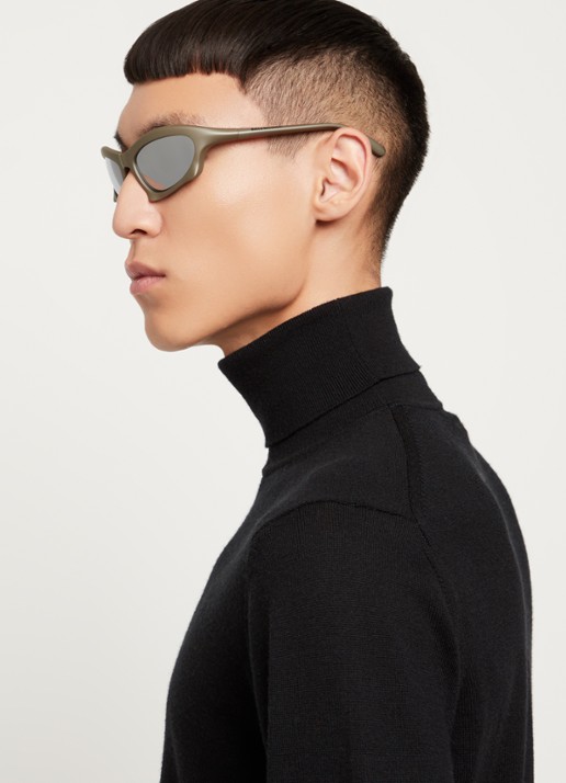 Balenciaga Bat Rectangle zonnebril BB0229S - voorkant 2 zilver