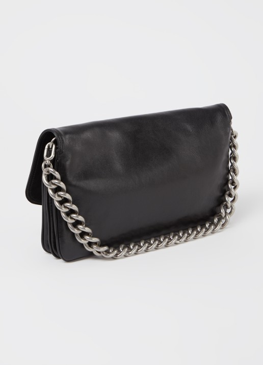 Balenciaga BB flap clutch van kalfsleer - achterkant zwart