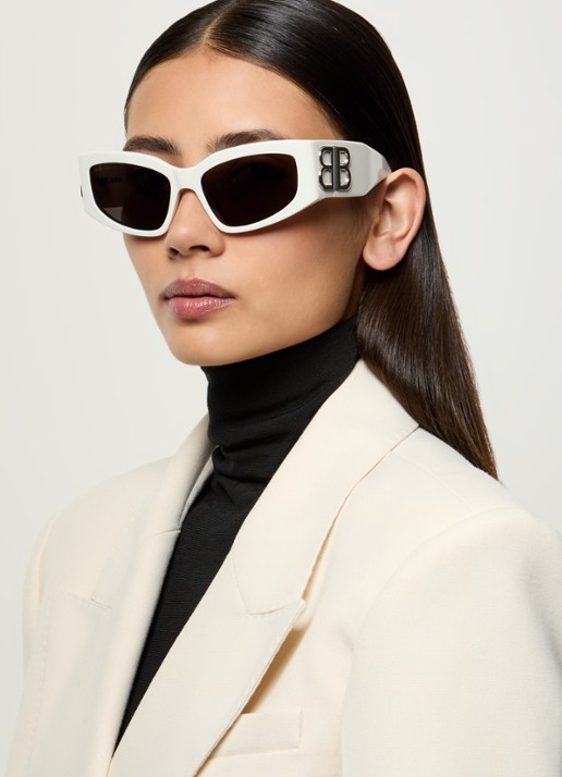 Balenciaga Cat Eye zonnebril BB0321S - voorkant 2 gebroken wit