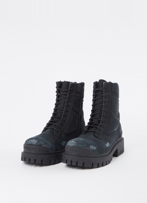 Balenciaga Combat Strike veterboot van canvas - detail 3 zwart