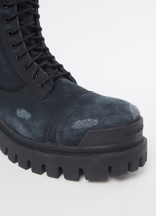 Balenciaga Combat Strike veterboot van canvas - detail 5 zwart