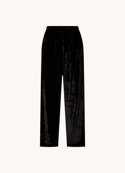 Balenciaga High waist loose fit joggingbroek van fluweel - voorkant zwart