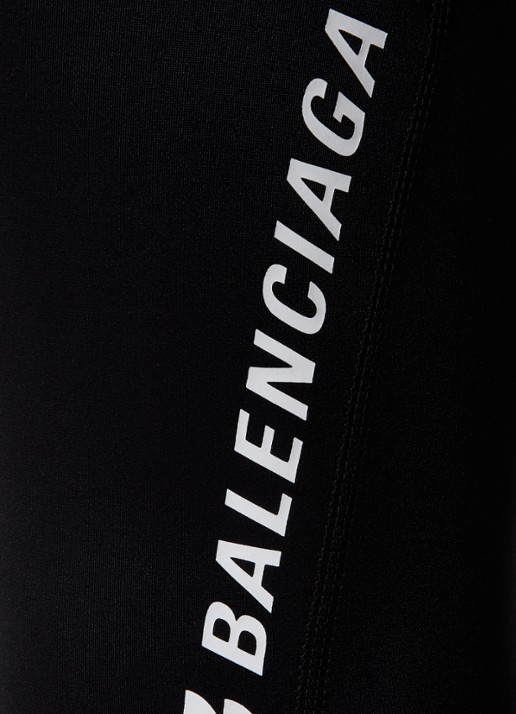 Balenciaga High waist skinny fit legging met logoprint - detail 3 zwart