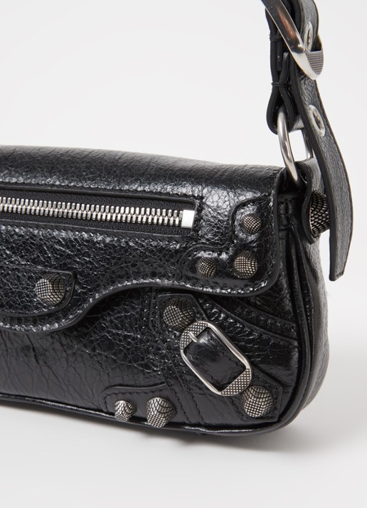 Balenciaga Le Cagole XS schoudertas van lamsleer met studs - detail 5 zwart