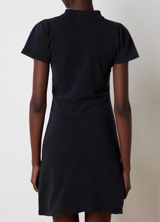 Balenciaga Mini jurk van piqué katoen met polokraag - achterkant 5 zwart