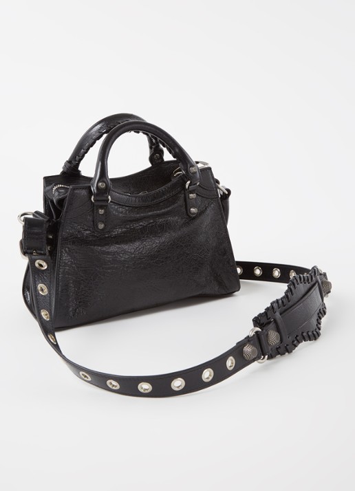 Balenciaga Neo Cagole XS handtas van lamsleer met studs - achterkant 4 zwart