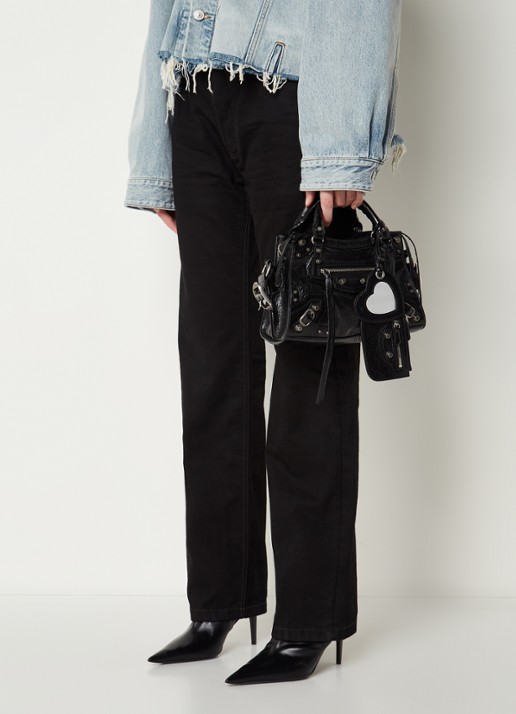 Balenciaga Neo Cagole XS handtas van lamsleer met studs - voorkant 6 zwart