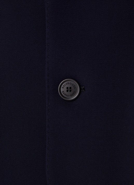 Balenciaga Oversized mantel van wol met schoudervulling   - detail 4 blauw