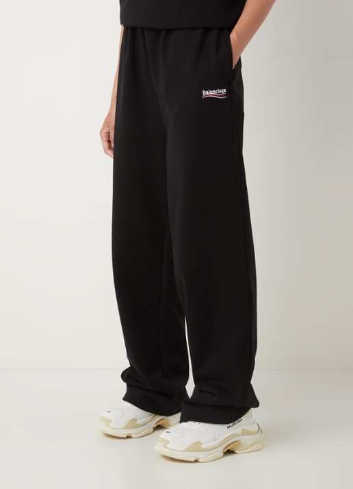 Balenciaga Political Campaign high waist wide fit joggingbroek met steekzakken - detail 3 zwart