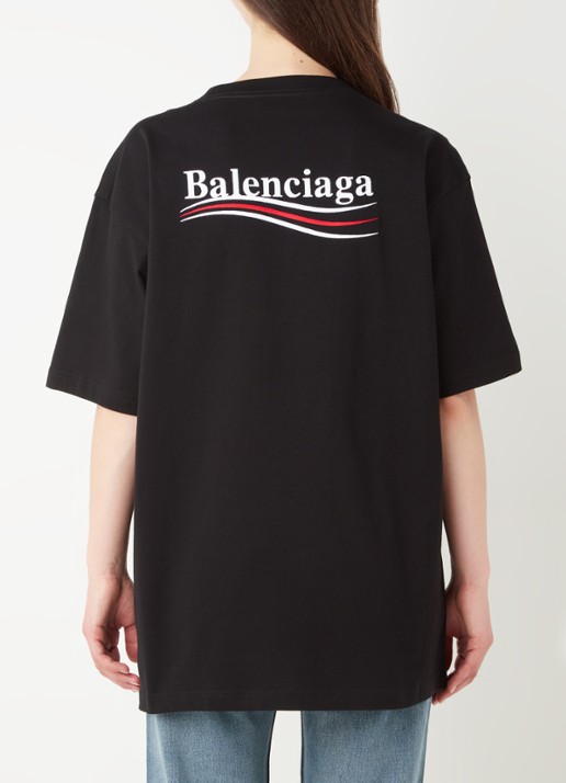 Balenciaga Political Campaign T-shirt met logo- en backprint - detail 4 zwart