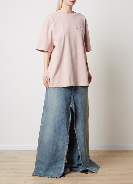 Balenciaga Political Campaign T-shirt met logo- en backprint - voorkant 3 roze
