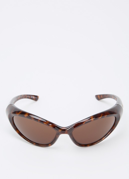 Balenciaga Retro zonnebril BB0384S - detail donkerbruin