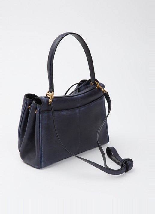 Balenciaga Rodeo Small handtas van kalfsleer met afneembare schouderriem - achterkant 6 donkerblauw