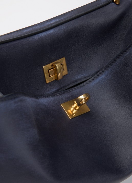 Balenciaga Rodeo Small handtas van kalfsleer met afneembare schouderriem - detail 4 donkerblauw