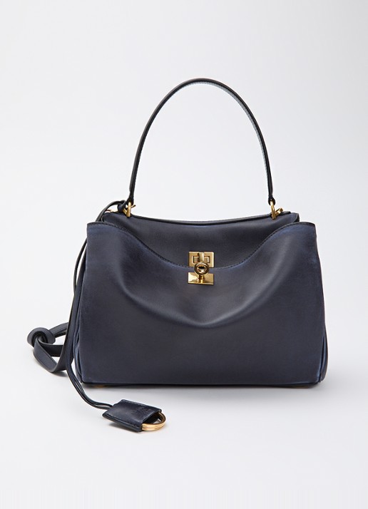 Balenciaga Rodeo Small handtas van kalfsleer met afneembare schouderriem - voorkant 5 donkerblauw