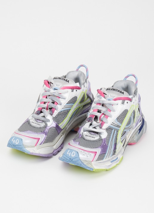 Balenciaga Sneaker met mesh details - detail 4 grijs