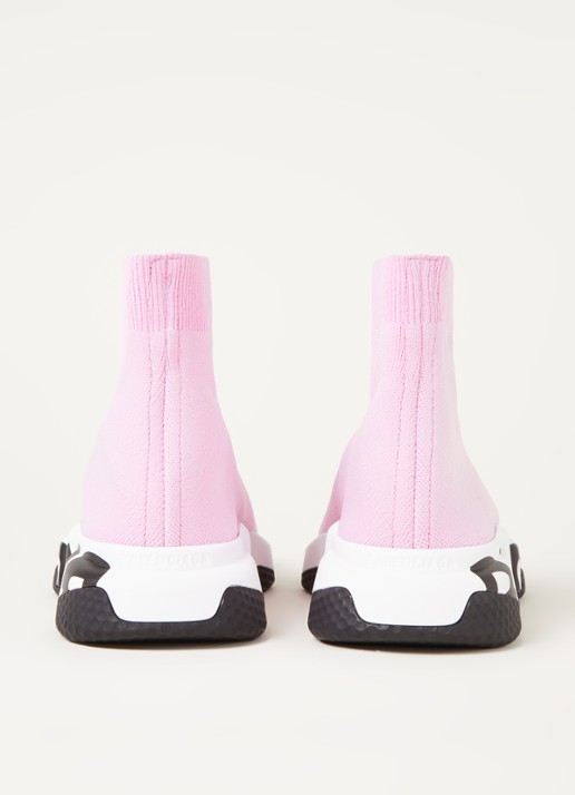 Balenciaga Speed Trainer Graffiti sneaker met gebreid bovenwerk - detail 3 lichtroze