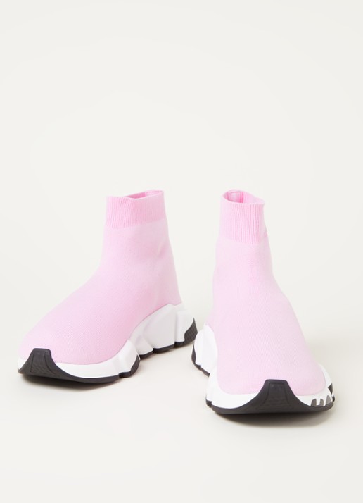 Balenciaga Speed Trainer Graffiti sneaker met gebreid bovenwerk - detail 4 lichtroze