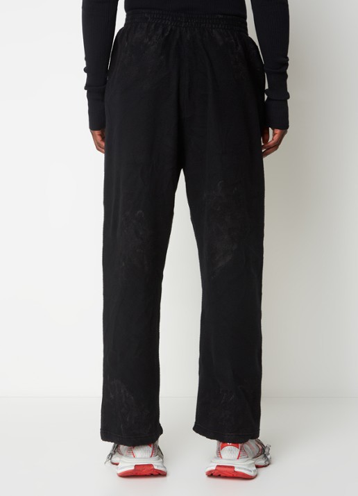 Balenciaga Straight leg joggingbroek met verwassen afwerking - achterkant zwart