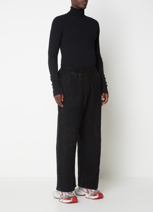Balenciaga Straight leg joggingbroek met verwassen afwerking - voorkant 6 zwart